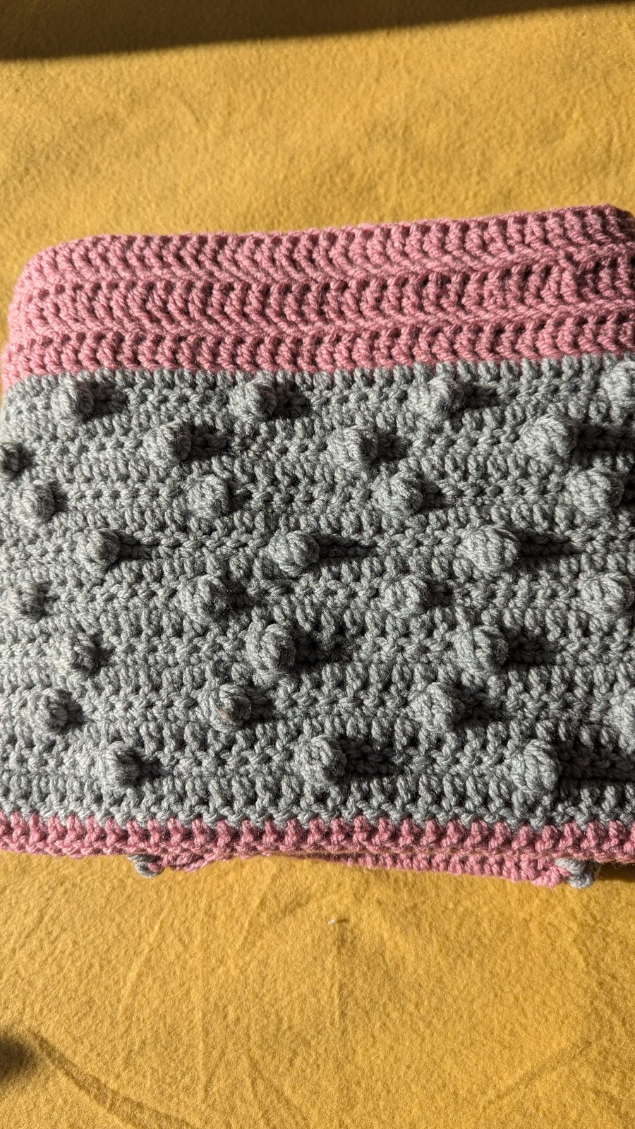 Dusky pink grey blanket 