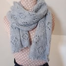 Dancing in the Moonlight - Hand knitted scarf with beautiful lace detail