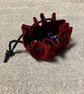 Red Suede Dice Bag - Drawstring Pouch - FREE SHIPPING