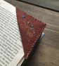 Hand embroidered forget me not flower felt corner bookmark