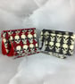 Skulls zip clutch bag, Detachable wrist strap, 2 size and colour options - Image 2