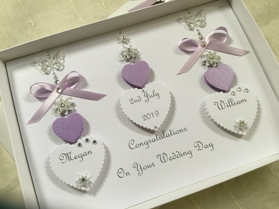 Personalised Handmade Wedding Card Gift Boxed Keepsake Engagement Anniversary 