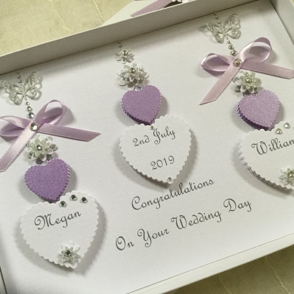 Personalised Handmade Wedding Card Gift Boxed Keepsake Engagement Anniversary 
