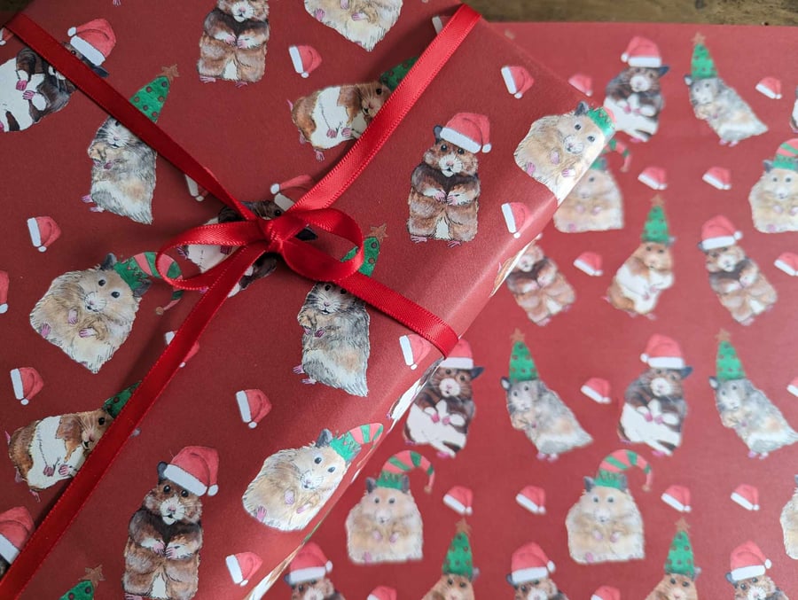 Hamster Christmas wrapping paper