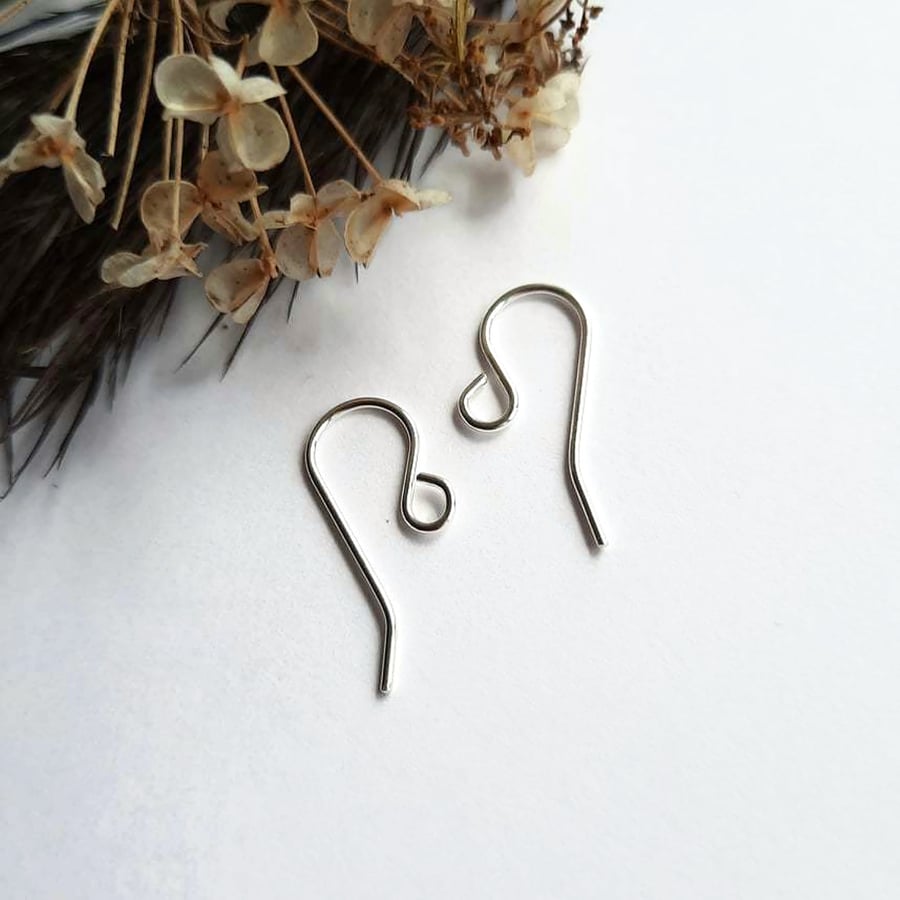 Recycled Sterling Silver Fish Hook Ear Wires