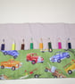 Car and truck Fabric Pencil Roll includes 8 pencils - Image 1