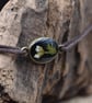 Adjustable Resin Bracelet with Pressed Bud and Leaf, Waxed Cotton Cord - Image 6
