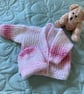 Newborn Baby cardigan & hat - Raspberry Ripple - Image 1