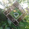 Stained Glass Heart Diamond Suncatcher - Pink