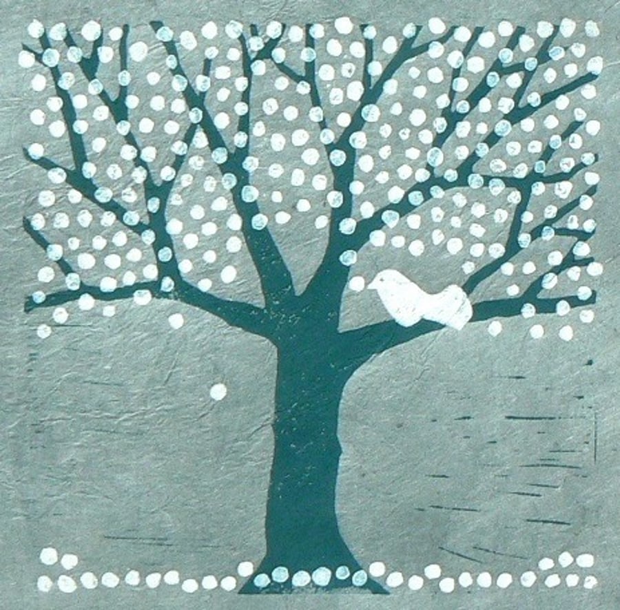 Blossom Tree Lino Cut Print