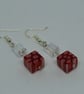 Red Millefiori Cube Earrings - Image 3