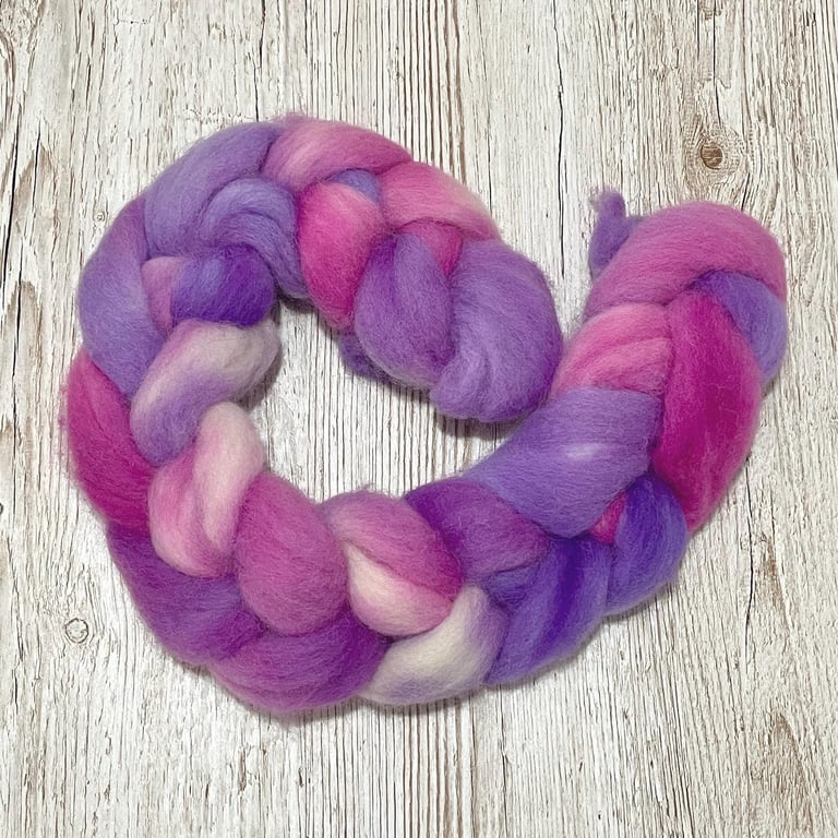 100g Cheviot Wool Hand Dyed Spinning Fibre