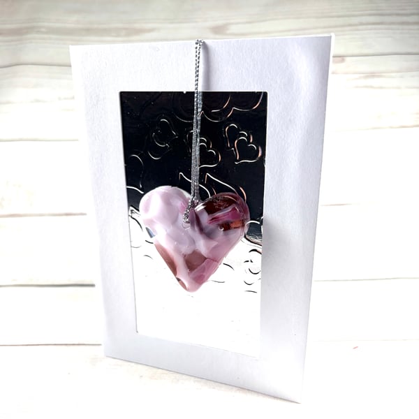 Fused glass keepsake valentines card