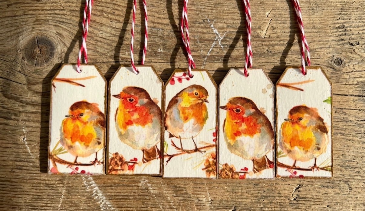 5 x Wooden Gift Tags