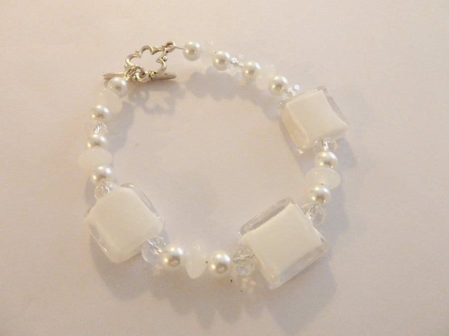 white glass bracelet