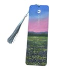 Wood bookmark hand painted landscape 