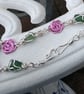 MID PINK ROSES & SEAGLASS BRACELET - 