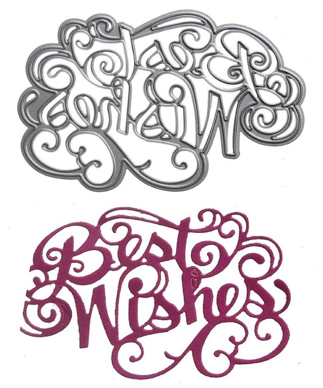 NEW 'Best Wishes' Sentiment Craft Cutting Die