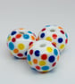 Handmade spotty patterned lamp work glass beads - Image 2