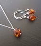 Amber Pendant Necklace and Earring Set - Image 4