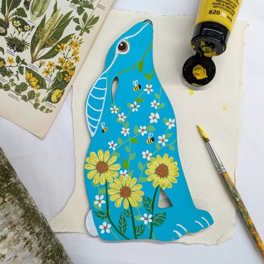 Easter Hanging hare hand painted decoration