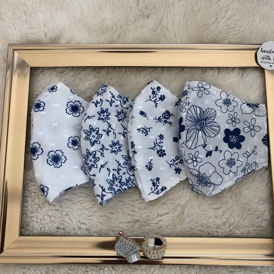 3 Layer Face Masks.Washable,Breathable and Reusable.Made in the U.K