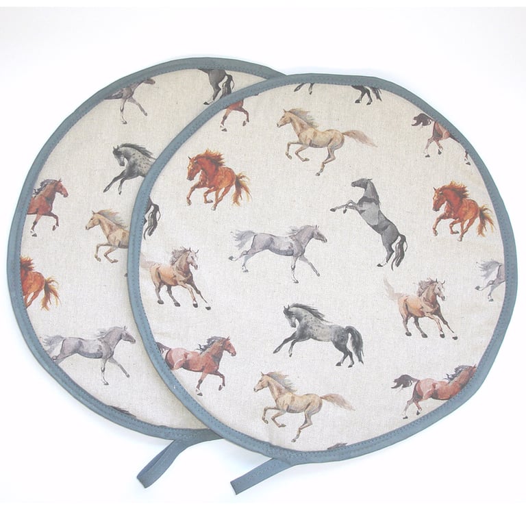 Aga Hob Lid Mats Horses Covers Surface Savers Grey Brown Horse Kitchen Chef Pad