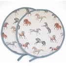 Aga Hob Lid Mats Horses Covers Surface Savers Grey Brown Horse Kitchen Chef Pad