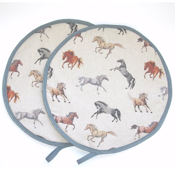 Aga Hob Lid Mats Horses Covers Surface Savers Grey Brown Horse Kitchen Chef Pad