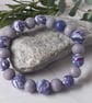 Handmade polymer clay elastic bracelet in shades of mauve