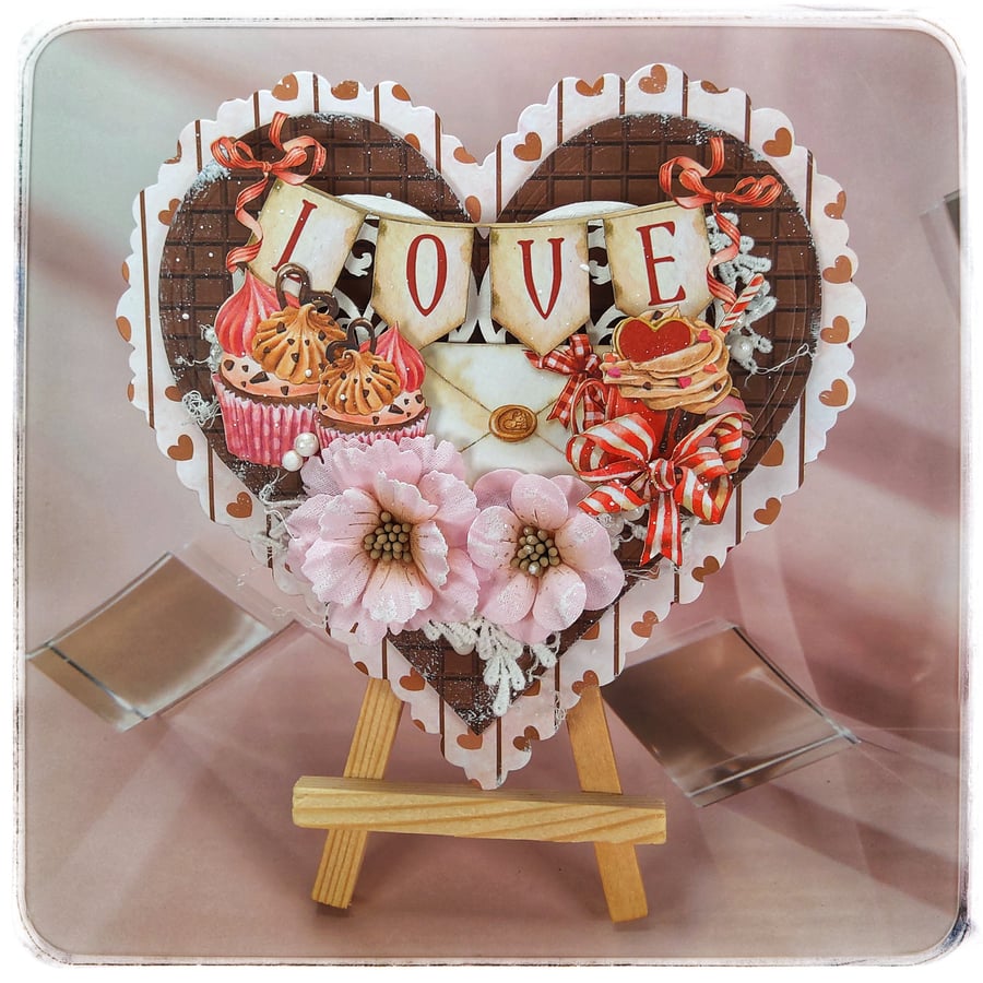 Handmade Heart-Shaped Card (102) Valentine’s Style