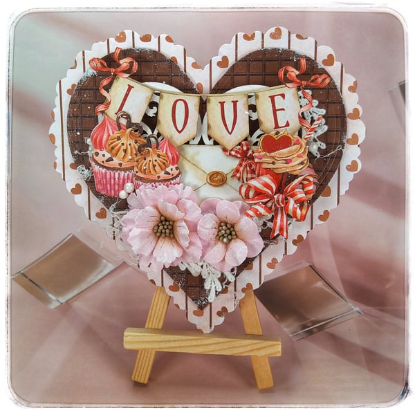 Handmade Heart-Shaped Card (102) Valentine’s Style