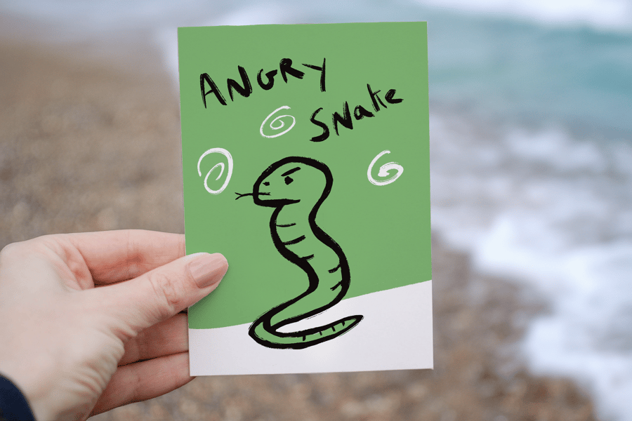 Angry Snake greeting card 