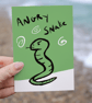 Angry Snake greeting card 