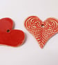Decorations, Red Heart Porcelain stoneware for a tree, window or Wedding Tables. - Image 5