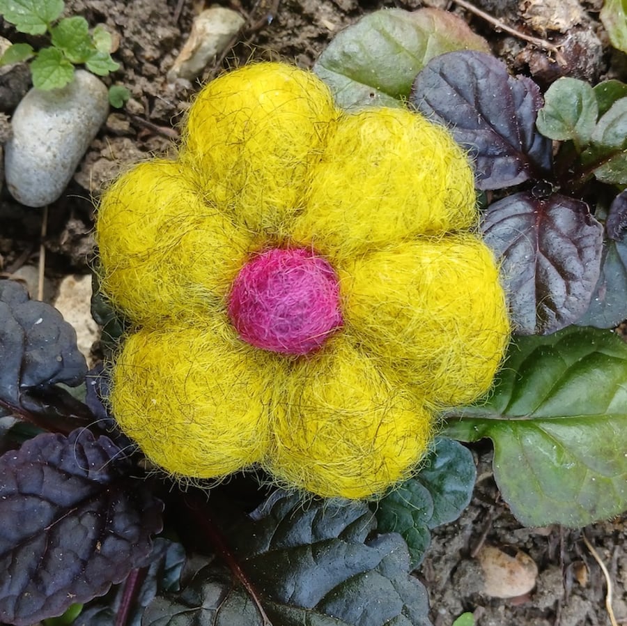 Yellow Flower Brooch