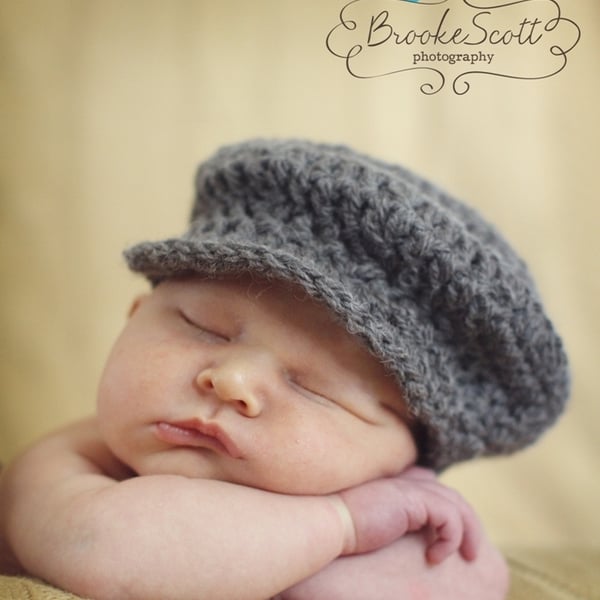 Newborn Baby Boys Flatcap  Photo Prop Hat