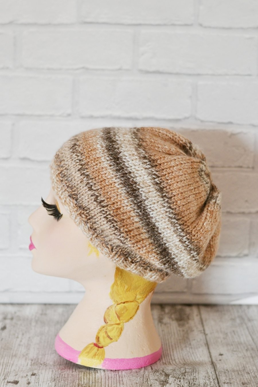 Hat Brown Multi Beanie hat Womens Winter hat