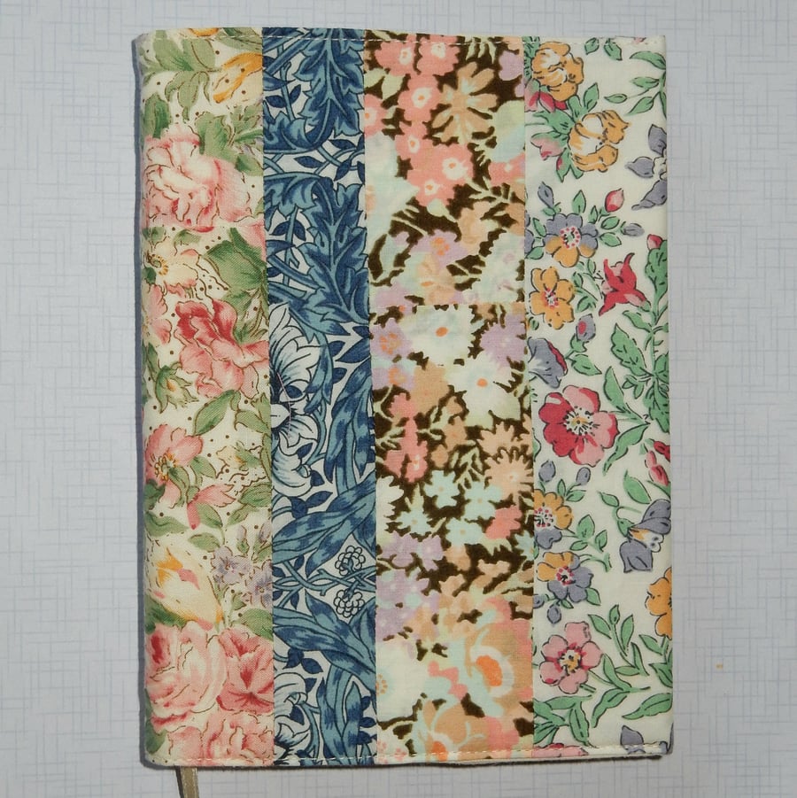 Notebook - Liberty print pastel patchwork A6