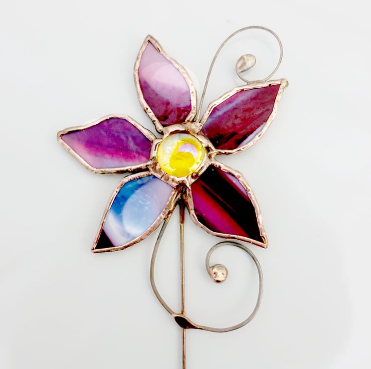 Stained Glass Plant Pot Flower Ornament Home D... Folksy