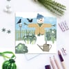 Winter Allotment Snowman Christmas Card - sustainable, recyclable