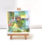 Small Abstract Art Painting Collage, Original work on canvas 