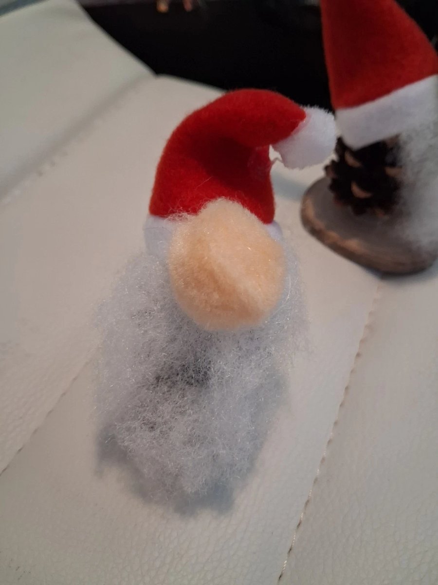 Pine Cone Christmas Gonk decoration with peach Nose