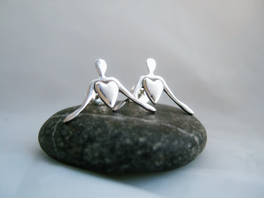 Sterling Silver Open Your Heart earrings