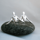 Sterling Silver Open Your Heart earrings