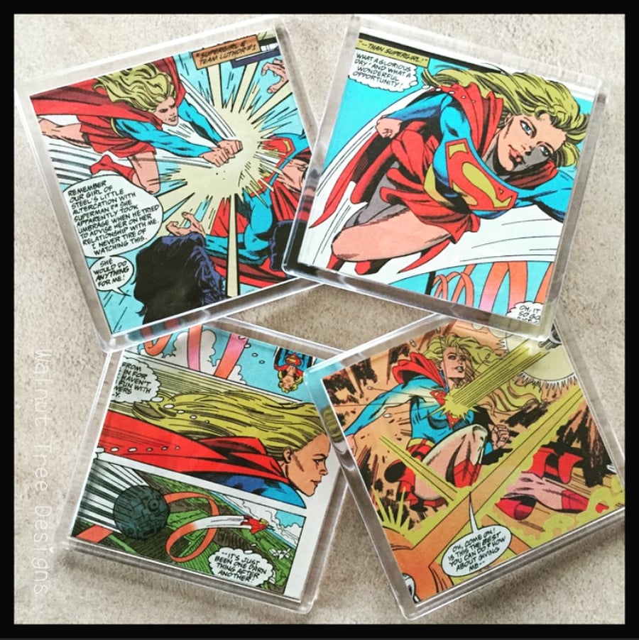 Supergirl Comic Book Coasters