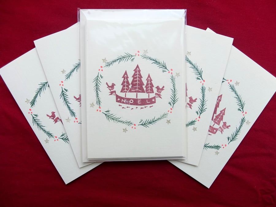 Hand printed 'Noel' Cards