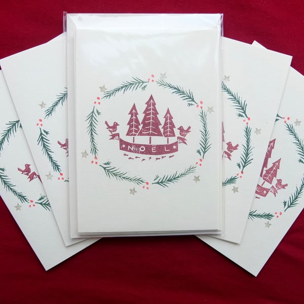 Hand printed 'Noel' Cards