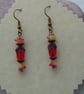 Czech glass tulip flower earrings - Image 3