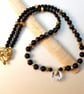 Clear Quartz Teardrop, Sardonyx And Black Onyx Necklace - Handmade In Devon - Image 9